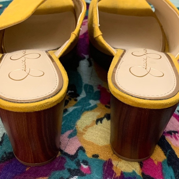 Yellow Slip On Jessica Simpson Platform Wedge Sandals. - Picture 3 of 7